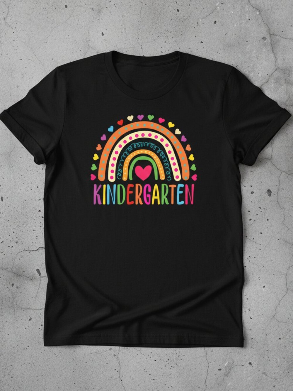 Hello Kindergarten Rainbow Graphic Tee Cute Teacher Back to School Shirt